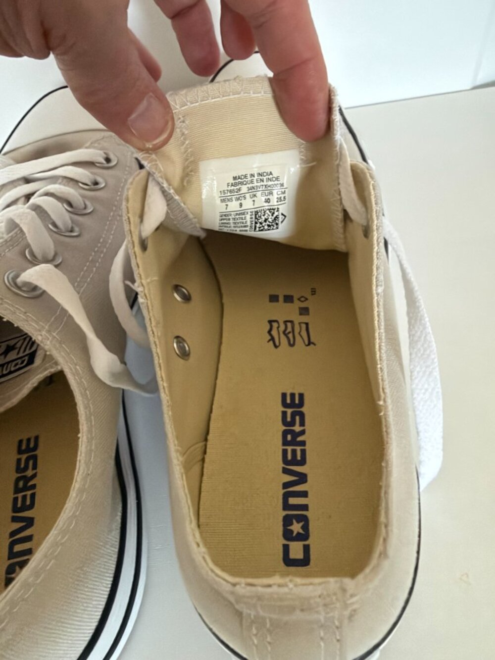 Converse All Star Low Top Sneakers in Pale Putty - Women's Sz 9/Men's Sz 7 - Picture 6 of 7